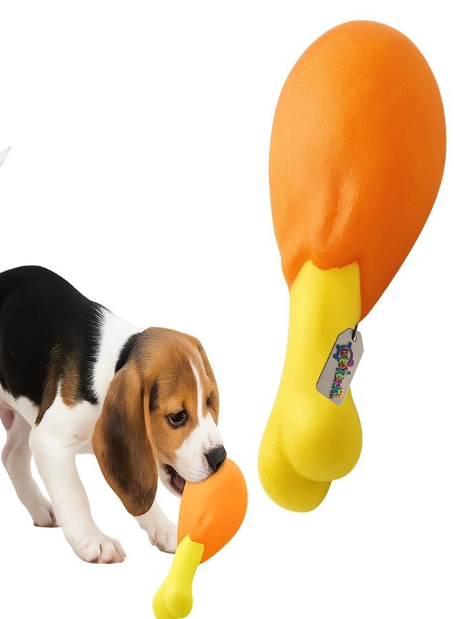 ويستيرن إرا لعبة فخذ دجاجة غربية تصدر صوتاً عند الضغط عليها | لعبة مضغ ناعمة من اللاتكس على شكل فخذ دجاجة للكلاب والجراء | لعبة مطاطية للعب الجلب، والتسنين، والمضغ، واللعب التفاعلي | لعبة حيوانات أليفة بتصميم كرتوني مع صفارة مدمجة - Image 1